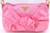 Authentic PRADA Nylon Ribbon 2Way Shoulder Cross Body Hand Bag Purse Pink J0053