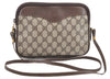 Authentic GUCCI Shoulder Cross Bag Purse GG PVC Leather 0071156428 Brown J0059