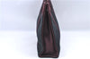 Authentic HERMES Fourre Tout PM Hand Tote Bag Canvas Black Bordeaux J0063