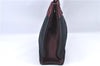 Authentic HERMES Fourre Tout PM Hand Tote Bag Canvas Black Bordeaux J0063