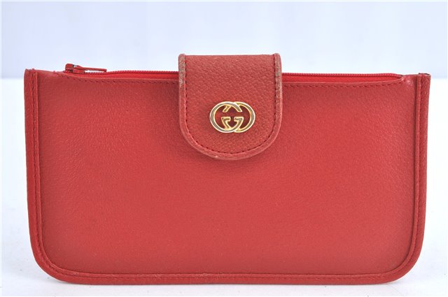 Authentic GUCCI Shoulder Cross Body Bag Purse GG Leather Red J0067