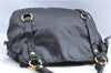 Authentic MIU MIU Ribbon Motif Leather Shoulder Tote Bag Black J0071