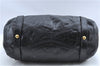 Authentic MIU MIU Ribbon Motif Leather Shoulder Tote Bag Black J0071