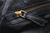 Authentic MIU MIU Ribbon Motif Leather Shoulder Tote Bag Black J0071