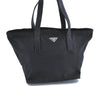 Authentic PRADA Nylon Leather Tote Hand Bag Purse Black J0080