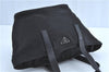 Authentic PRADA Nylon Leather Tote Hand Bag Purse Black J0080