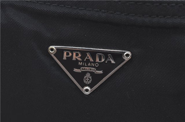 Authentic PRADA Nylon Leather Tote Hand Bag Purse Black J0080