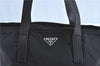 Authentic PRADA Nylon Leather Tote Hand Bag Purse Black J0080