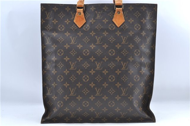 Authentic Louis Vuitton Monogram Sac Plat Hand Bag M51140 LV J0084