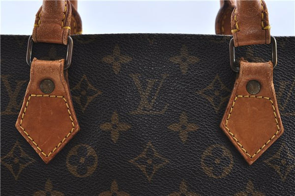 Authentic Louis Vuitton Monogram Sac Plat Hand Bag M51140 LV J0084