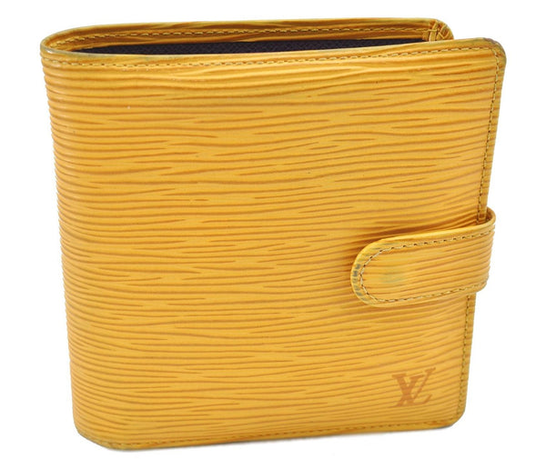 Authentic Louis Vuitton Epi Porte Billets Compact Wallet Yellow M63559 LV J0085