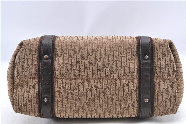 Authentic Christian Dior Trotter Shoulder Tote Bag Canvas Leather Brown J0090