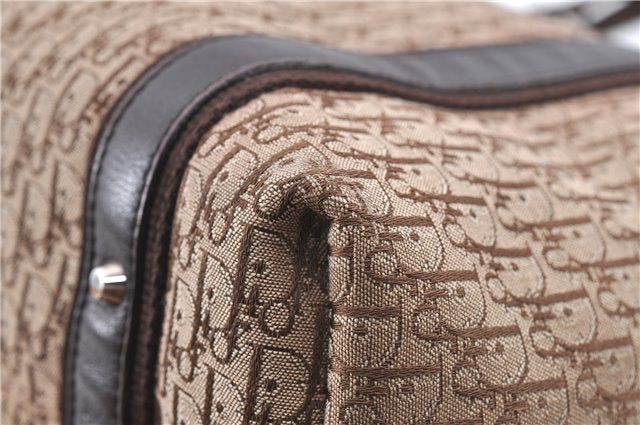 Authentic Christian Dior Trotter Shoulder Tote Bag Canvas Leather Brown J0090