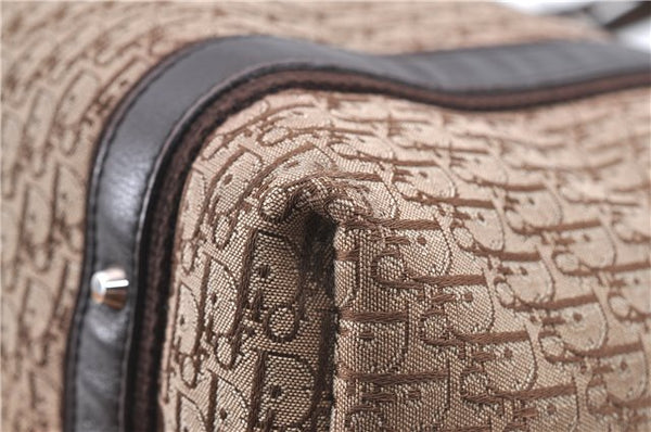 Authentic Christian Dior Trotter Shoulder Tote Bag Canvas Leather Brown J0090