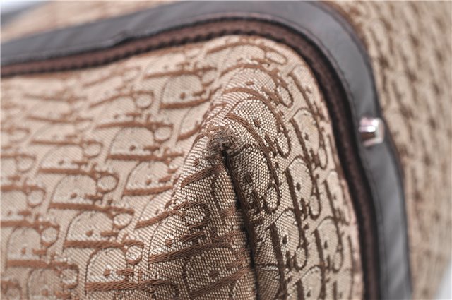 Authentic Christian Dior Trotter Shoulder Tote Bag Canvas Leather Brown J0090