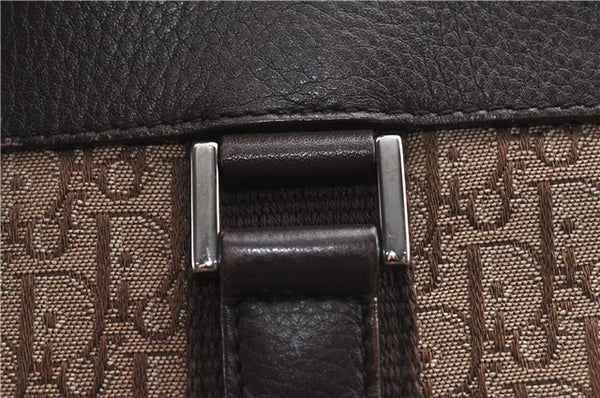 Authentic Christian Dior Trotter Shoulder Tote Bag Canvas Leather Brown J0090