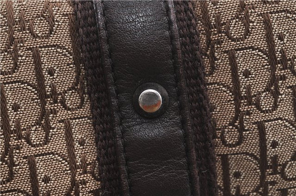 Authentic Christian Dior Trotter Shoulder Tote Bag Canvas Leather Brown J0090