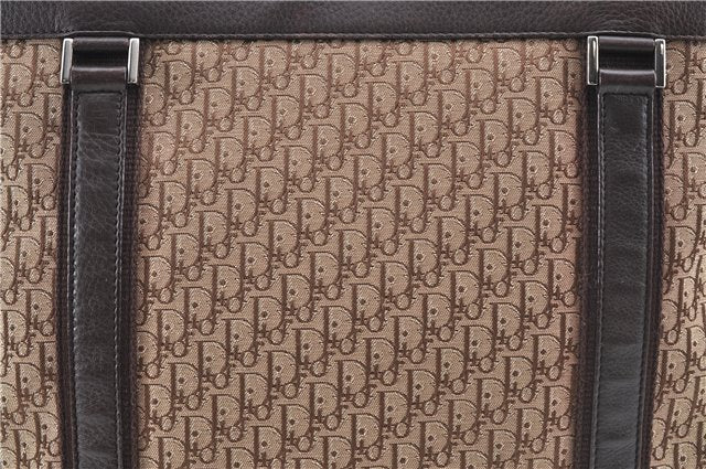 Authentic Christian Dior Trotter Shoulder Tote Bag Canvas Leather Brown J0090