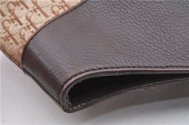 Authentic Christian Dior Trotter Shoulder Tote Bag Canvas Leather Brown J0090