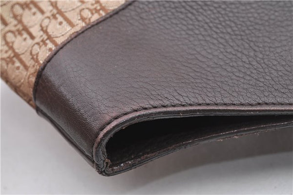 Authentic Christian Dior Trotter Shoulder Tote Bag Canvas Leather Brown J0090