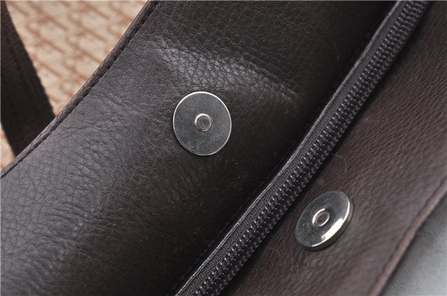 Authentic Christian Dior Trotter Shoulder Tote Bag Canvas Leather Brown J0090