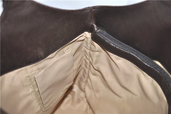 Authentic Christian Dior Trotter Shoulder Tote Bag Canvas Leather Brown J0090