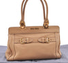 Authentic MIU MIU Leather Shoulder Tote Bag Beige J0095