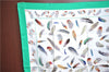 Authentic HERMES Carre 90 Scarf "PLUMES" Silk Green PB J0107