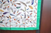 Authentic HERMES Carre 90 Scarf "PLUMES" Silk Green PB J0107