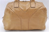 Authentic YVES SAINT LAURENT Easy Boston Hand Bag Enamel 208315 Beige J0112