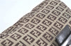 Auth FENDI Zucchino Mamma Baguette Shoulder Hand Bag Canvas Leather Brown J0122