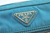 Authentic PRADA Nylon Leather Shoulder Cross Body Bag Purse Blue J0128