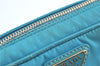 Authentic PRADA Nylon Leather Shoulder Cross Body Bag Purse Blue J0128