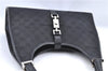 Auth GUCCI Jackie Shoulder Hand Bag Purse GG Canvas Leather 0021067 Black J0130