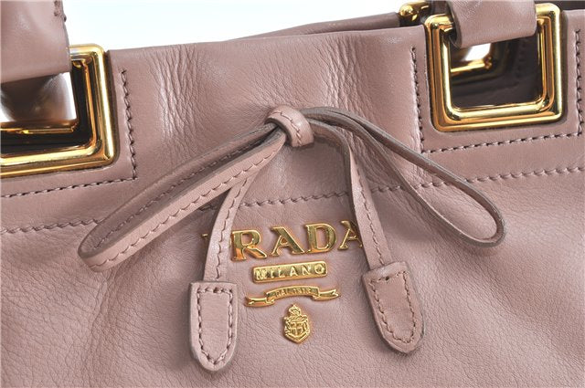 Auth PRADA Ribbon 2Way Shoulder Cross Body Hand Bag Leather BN2245 Pink J0131