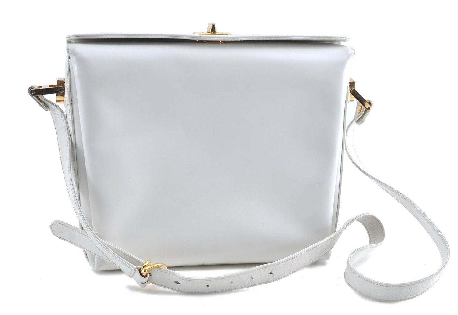 Authentic GUCCI Shoulder Cross Body Bag Purse Leather White J0155