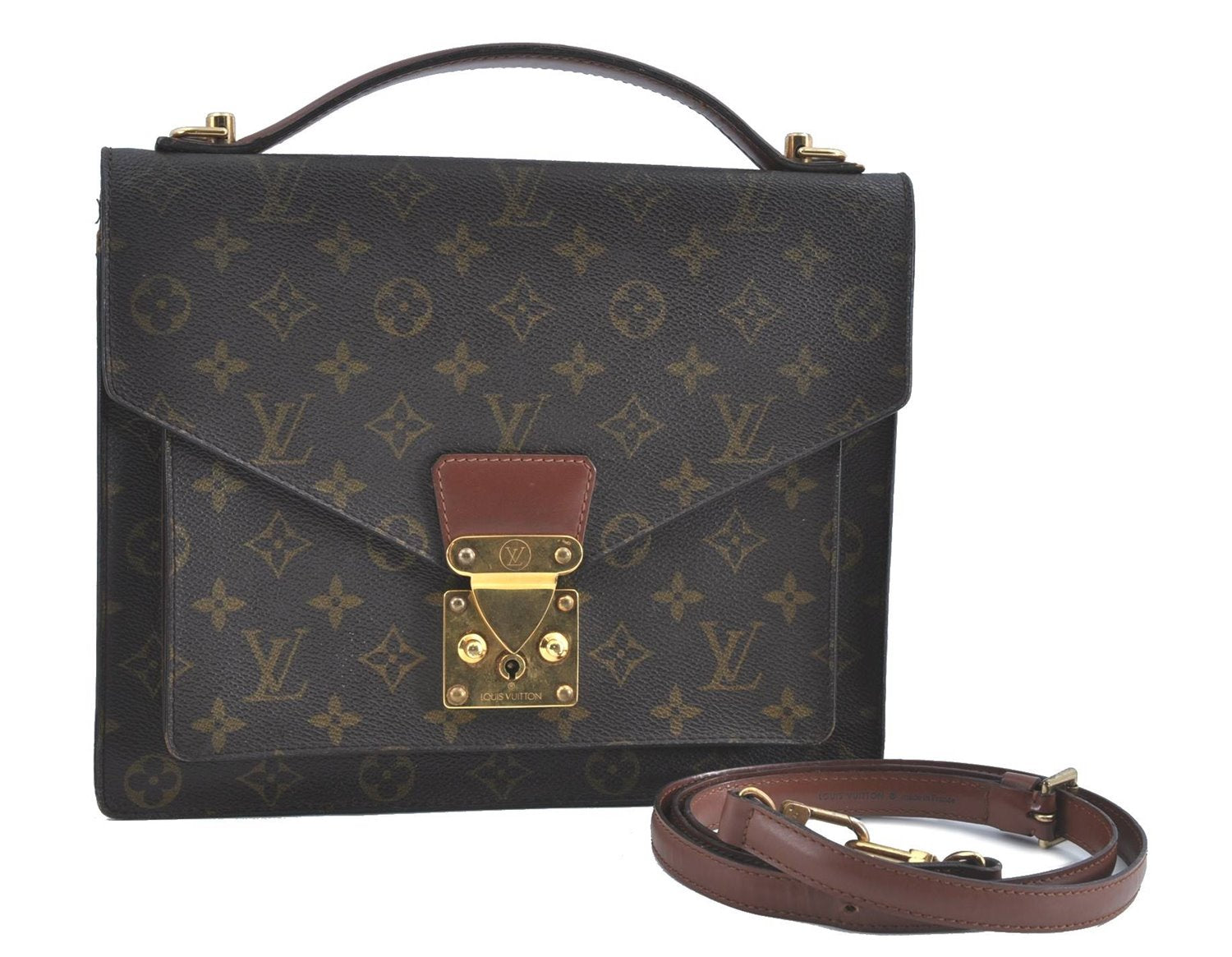 Authentic Louis Vuitton Monogram Monceau 2Way Shoulder Hand Bag M51185 LV J0161