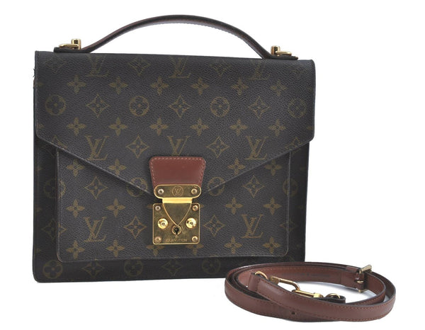 Authentic Louis Vuitton Monogram Monceau 2Way Shoulder Hand Bag M51185 LV J0161