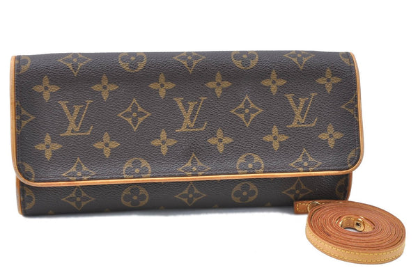 Authentic Louis Vuitton Monogram Pochette Twin GM Shoulder Bag M51852 LV J0163
