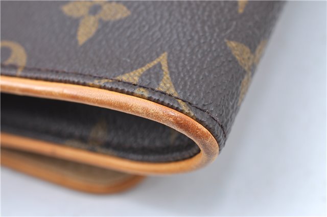 Authentic Louis Vuitton Monogram Pochette Twin GM Shoulder Bag M51852 LV J0163