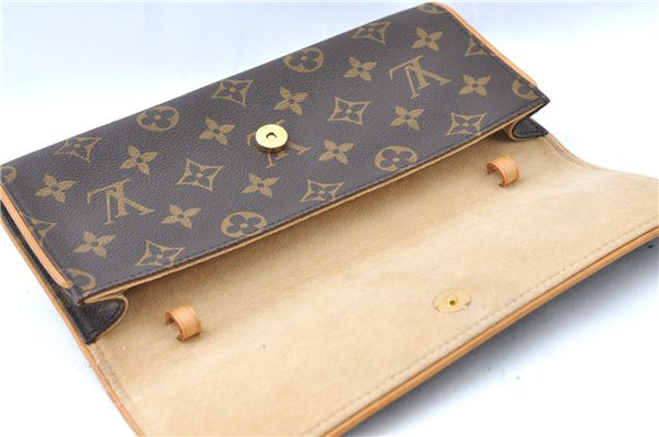 Authentic Louis Vuitton Monogram Pochette Twin GM Shoulder Bag M51852 LV J0163