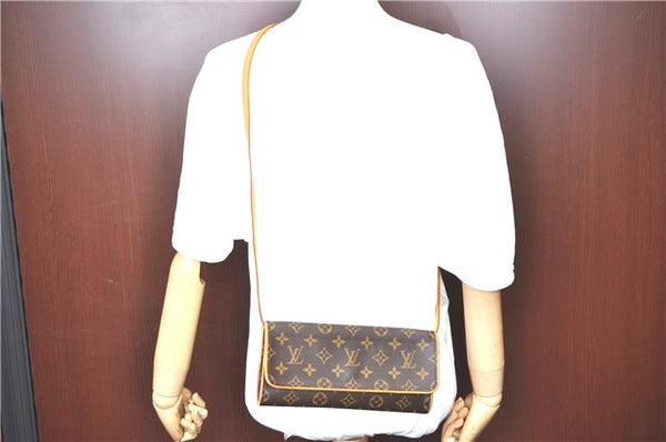 Authentic Louis Vuitton Monogram Pochette Twin GM Shoulder Bag M51852 LV J0163