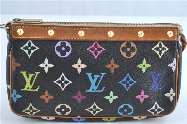 Louis Vuitton Monogram Multicolor Pochette Accessoires Pouch M92648 Black J0164