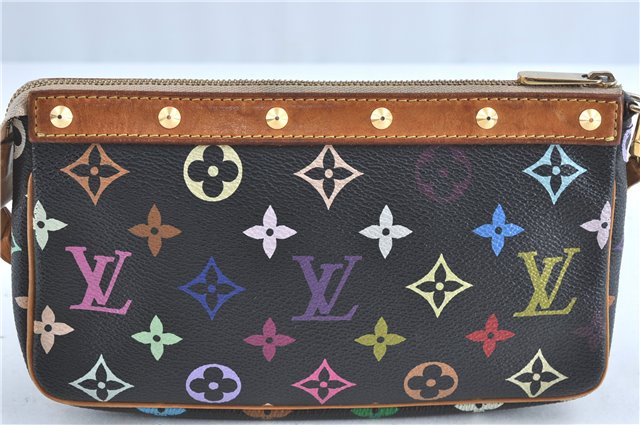 Louis Vuitton Monogram Multicolor Pochette Accessoires Pouch M92648 Black J0164