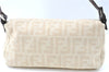 Auth FENDI Mamma Baguette Shoulder Hand Bag Canvas Leather Ivory Beige J0167