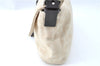 Auth FENDI Mamma Baguette Shoulder Hand Bag Canvas Leather Ivory Beige J0167