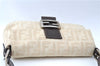 Auth FENDI Mamma Baguette Shoulder Hand Bag Canvas Leather Ivory Beige J0167