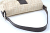 Auth FENDI Mamma Baguette Shoulder Hand Bag Canvas Leather Ivory Beige J0167