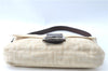 Auth FENDI Mamma Baguette Shoulder Hand Bag Canvas Leather Ivory Beige J0167