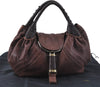 Authentic FENDI Spy Bag Shoulder Hand Bag Leather Brown J0170